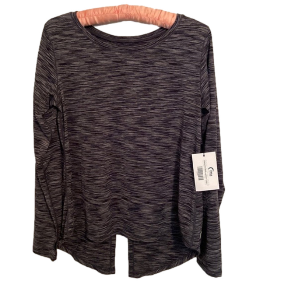 ZYIA Active charcoal split back long sleeve T XXL NWT